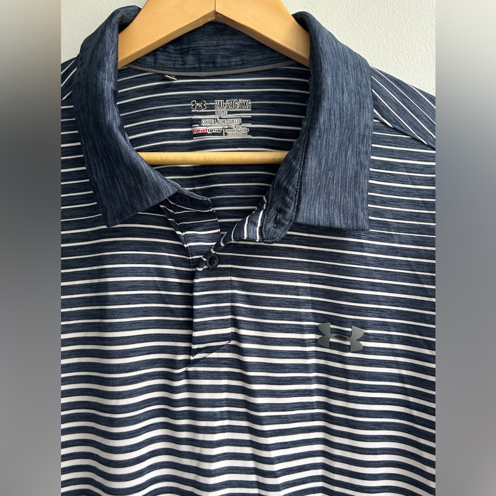 UNDER ARMOUR mens size 2XL heat gear golf polo